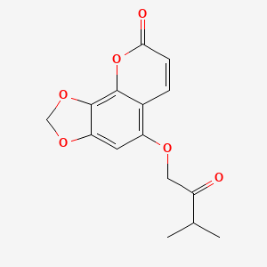 8H-1,3-Dioxolo(4,5-h)(1)benzopyran-8-one, 5-(3-methyl-2-oxobutoxy)-