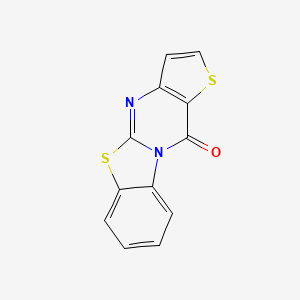 molecular formula C12H6N2OS2 B12667074 8,14-dithia-1,10-diazatetracyclo[7.7.0.02,7.011,15]hexadeca-2,4,6,9,11(15),12-hexaen-16-one CAS No. 159852-73-0