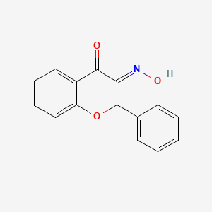 molecular formula C15H11NO3 B12667287 2H-1-Benzopyran-3,4-dione, 2-phenyl-, 3-oxime, (3E)- CAS No. 7255-80-3