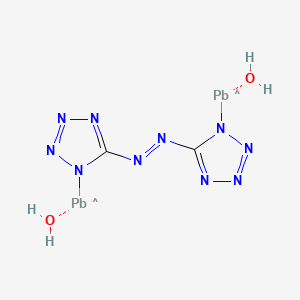 molecular formula C2H4N10O2Pb2 B12667501 (mu-((5,5'-Azobis(1H-tetrazolato))(2-)))dihydroxydilead CAS No. 94015-57-3