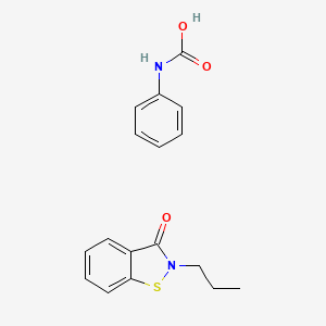 molecular formula C17H18N2O3S B12667504 phenylcarbamic acid;2-propyl-1,2-benzothiazol-3-one CAS No. 199173-07-4