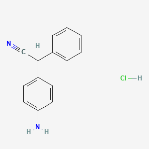 molecular formula C14H13ClN2 B1266777 2-(对氨基苯基)-2-苯基丙腈盐酸盐 CAS No. 69833-17-6