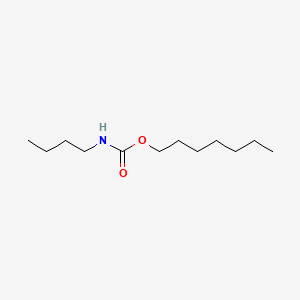 molecular formula C12H25NO2 B12667983 Carbamic acid, butyl-, heptyl ester CAS No. 1189-45-3