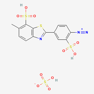 hydrogen sulfate;4-(6-methyl-7-sulfo-1,3-benzothiazol-2-yl)-2-sulfobenzenediazonium