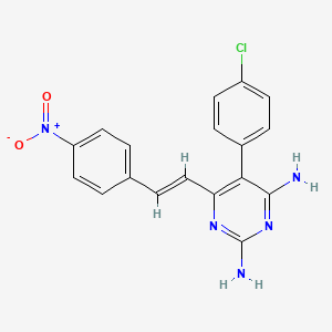 5-(4-Chlorophenyl)-6-(-2-(4-nitrophenyl)ethenyl)-2,4-pyrimidinediamine