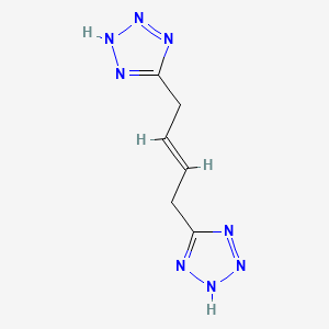 molecular formula C6H8N8 B12668699 5,5'-(But-2-ene-1,4-diyl)bis-1H-tetrazole CAS No. 83721-35-1