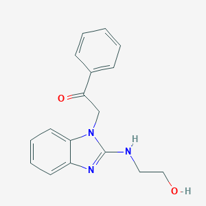 B126689 2-{2-[(2-hydroxyethyl)amino]-1H-benzimidazol-1-yl}-1-phenylethanone CAS No. 154055-44-4