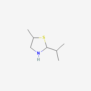 molecular formula C7H15NS B12668922 5-Methyl-2-(1-methylethyl)thiazolidine CAS No. 116112-98-2