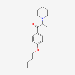 molecular formula C18H27NO2 B12668982 4'-Butoxy-2-piperidinopropiophenone CAS No. 71436-83-4