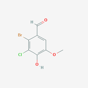 molecular formula C8H6BrClO3 B1266919 2-溴-3-氯-4-羟基-5-甲氧基苯甲醛 CAS No. 90004-83-4