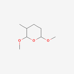 molecular formula C8H16O3 B12669571 Tetrahydro-2,6-dimethoxy-3-methyl-2H-pyran CAS No. 93904-50-8