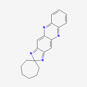 molecular formula C19H18N4 B12669623 Spiro(cycloheptane-1,2'-(2H)imidazo(4,5-b)phenazine) CAS No. 216-45-5