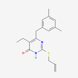 4(1H)-Pyrimidinone, 6-((3,5-dimethylphenyl)methyl)-5-ethyl-2-(2-propenylthio)-