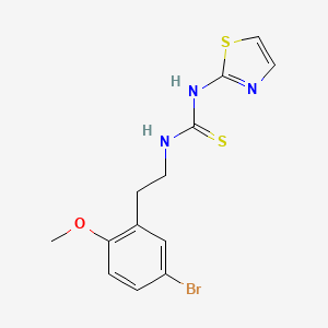 molecular formula C13H14BrN3OS2 B12670247 Thiourea, N-(2-(5-bromo-2-methoxyphenyl)ethyl)-N'-2-thiazolyl- CAS No. 149486-41-9