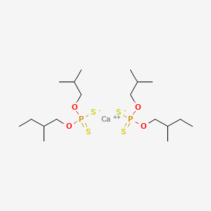 molecular formula C18H40CaO4P2S4 B12670253 Zinc bis(O-(2-methylbutyl)) bis(O-isobutyl) bis(dithiophosphate) CAS No. 94022-84-1