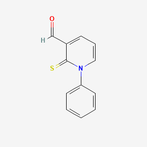 molecular formula C12H9NOS B12670264 1,2-Dihydro-1-phenyl-2-thioxonicotinaldehyde CAS No. 61856-49-3