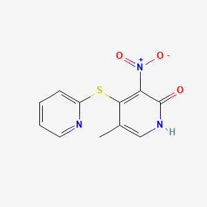 2(1H)-Pyridinone, 5-methyl-3-nitro-4-(2-pyridinylthio)-