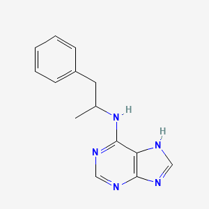 molecular formula C14H15N5 B12670283 1H-Purin-6-amine, N-(1-methyl-2-phenylethyl)- CAS No. 59059-15-3