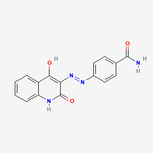 4-((E)-(2,4-Dihydroxyquinolin-3-yl)diazenyl)benzamide