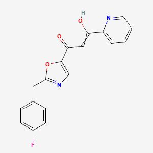 2-Propen-1-one, 1-(2-((4-fluorophenyl)methyl)-5-oxazolyl)-3-hydroxy-3-(2-pyridinyl)-