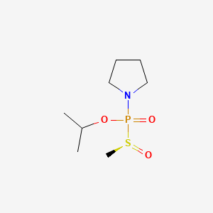 molecular formula C8H18NO3PS B12670402 Phosphinic acid, (methylsulfinyl)-1-pyrrolidinyl-, 1-methylethyl ester, (R*,R*)- CAS No. 141931-17-1