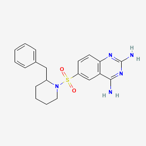 molecular formula C20H23N5O2S B12670431 6-(2-Benzyl-piperidine-1-sulfonyl)-quinazoline-2,4-diamine CAS No. 92144-26-8