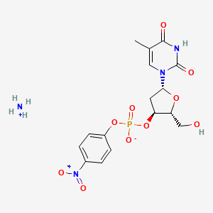 B12670502 3'-Thymidylic acid, mono(4-nitrophenyl) ester, monoammonium salt CAS No. 26886-08-8