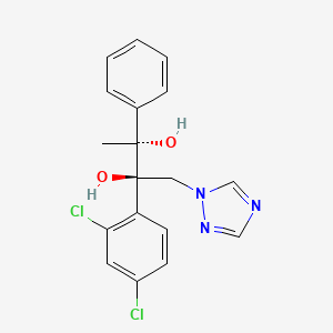 B12670565 2,3-Butanediol, 2-(2,4-dichlorophenyl)-3-phenyl-1-(1H-1,2,4-triazol-1-yl)-, (2R,3R)- CAS No. 107680-04-6