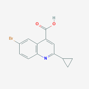 molecular formula C13H10BrNO2 B1267072 6-Bromo-2-cyclopropylquinoline-4-carboxylic acid CAS No. 313241-16-6