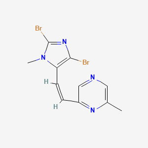 Pyrazine, 2-((Z)-2-(2,5-dibromo-3-methyl-imidazol-4-yl)ethenyl)-6-methyl-