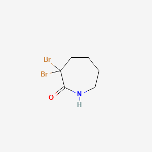 molecular formula C6H9Br2NO B1267119 3,3-二溴氮杂环己烷-2-酮 CAS No. 56987-35-0