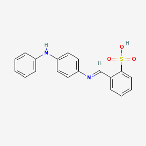 molecular formula C19H16N2O3S B12671282 Benzenesulfonic acid, 2-(((4-(phenylamino)phenyl)imino)methyl)- CAS No. 72968-79-7