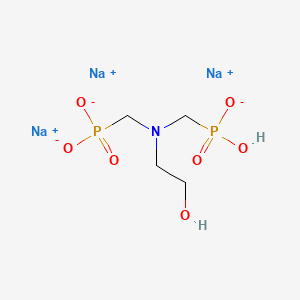 molecular formula C4H10NNa3O7P2 B12671359 Trisodium hydrogen (((2-hydroxyethyl)imino)bis(methylene))bisphosphonate CAS No. 84215-55-4