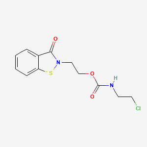 2-(3-oxo-1,2-benzothiazol-2-yl)ethyl N-(2-chloroethyl)carbamate