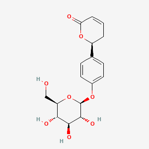 2H-Pyran-2-one, 6-(4-(beta-D-glucopyranosyloxy)phenyl)-5,6-dihydro-, (S)-