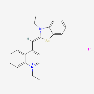 B12672332 1-Ethyl-4-((3-ethyl-3H-benzoselenazol-2-ylidene)methyl)quinoliniumiodide CAS No. 84255-09-4