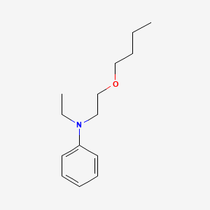 molecular formula C14H23NO B12672392 Benzenamine, N-(2-butoxyethyl)-N-ethyl- CAS No. 74186-14-4