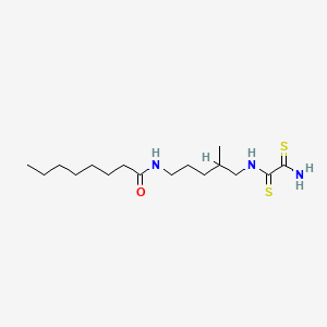 Octanamide, N-[5-[(aminodithioxoethyl)amino]-4-methylpentyl]-