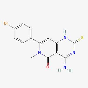 4-Amino-7-(4-bromophenyl)-2-mercapto-6-methylpyrido(4,3-d)pyrimidin-5(6H)-one