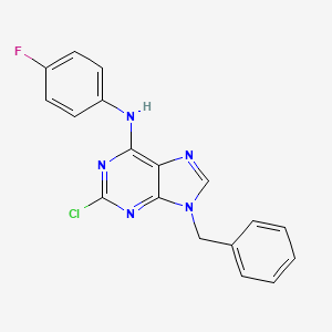 9H-Purin-6-amine, 2-chloro-N-(4-fluorophenyl)-9-(phenylmethyl)-