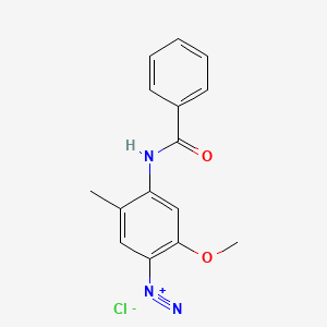 molecular formula C15H14ClN3O2 B12672778 4-(Benzoylamino)-2-methoxy-5-methylbenzenediazonium chloride CAS No. 97-40-5