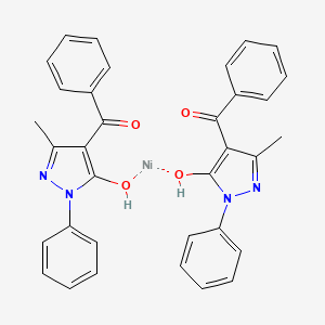 molecular formula C34H28N4NiO4 B12672809 Bis(4-benzoyl-2,4-dihydro-5-methyl-2-phenyl-3H-pyrazol-3-onato-O,O')nickel CAS No. 69524-96-5