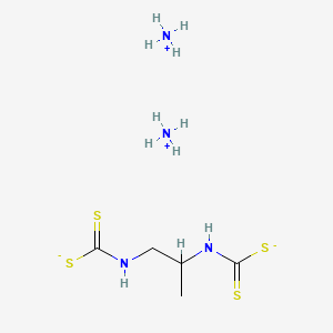 molecular formula C5H16N4S4 B12673028 Diammonium propylenebis(dithiocarbamate) CAS No. 84332-87-6