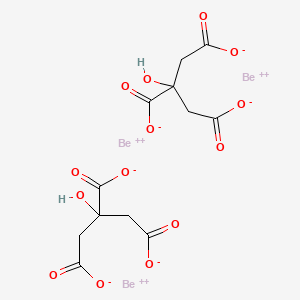 molecular formula C12H10Be3O14 B12673077 1,2,3-Propanetricarboxylic acid, 2-hydroxy-, beryllium salt CAS No. 15499-68-0