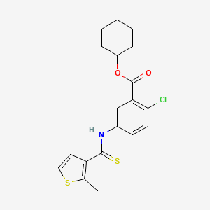 Benzoic acid, 2-chloro-5-(((2-methyl-3-thienyl)thioxomethyl)amino)-, cyclohexyl ester