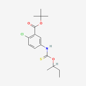 Benzoic acid, 2-chloro-5-(((1-methylpropoxy)thioxomethyl)amino)-, 1,1-dimethylethyl ester