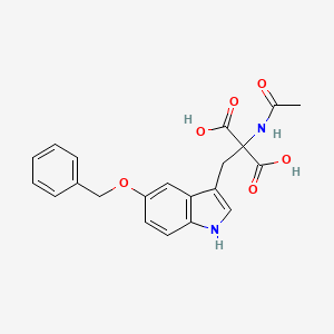 molecular formula C21H20N2O6 B12673203 2-Acetamido-2-((5-(phenylmethoxy)indol-3-yl)methyl)malonic acid CAS No. 85391-99-7