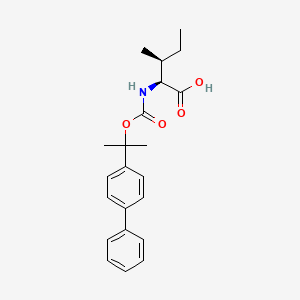 molecular formula C22H27NO4 B12673353 N-((1-(1,1'-Biphenyl)-4-yl-1-methylethoxy)carbonyl)-L-isoleucine CAS No. 47553-71-9