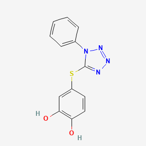 4-[(1-Phenyl-1H-tetrazol-5-YL)thio]pyrocatechol