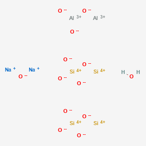 molecular formula Al2H2Na2O13Si4 B12673489 Sodium bentonite CAS No. 85049-30-5